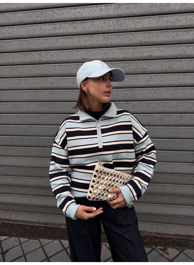 EVA STRIPED JUMPER BLUE