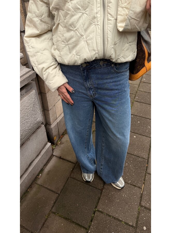 YASUVA HW WIDE JEANS S. MEDIUM BLUE DENIM