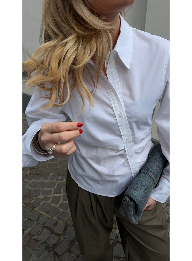 SANNACC ASYM PLACKET SHIRT WHITE