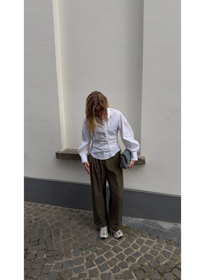 SANNACC ASYM PLACKET SHIRT WHITE