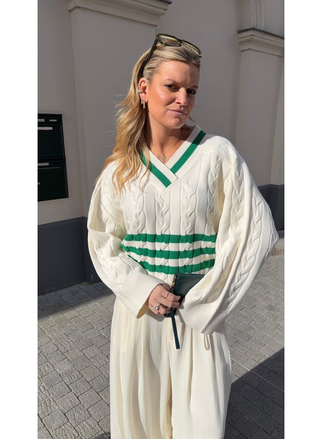 CHARLINE JUMPER GREEN STRIPES