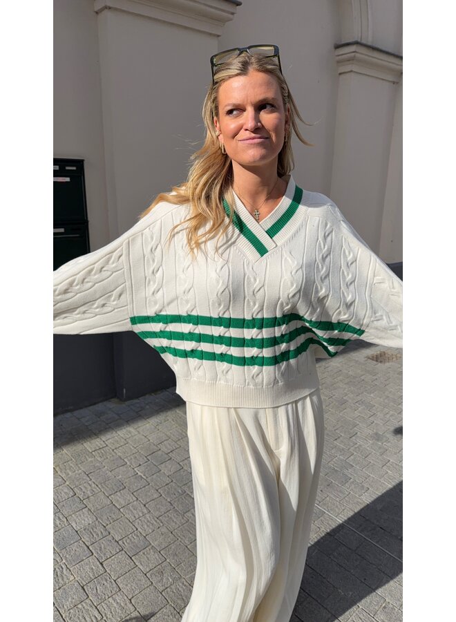 CHARLINE JUMPER GREEN STRIPES