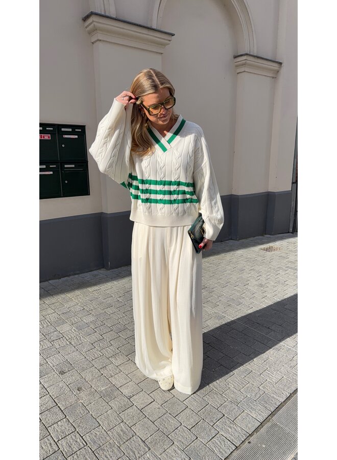 CHARLINE JUMPER GREEN STRIPES