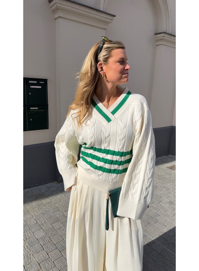 CHARLINE JUMPER GREEN STRIPES