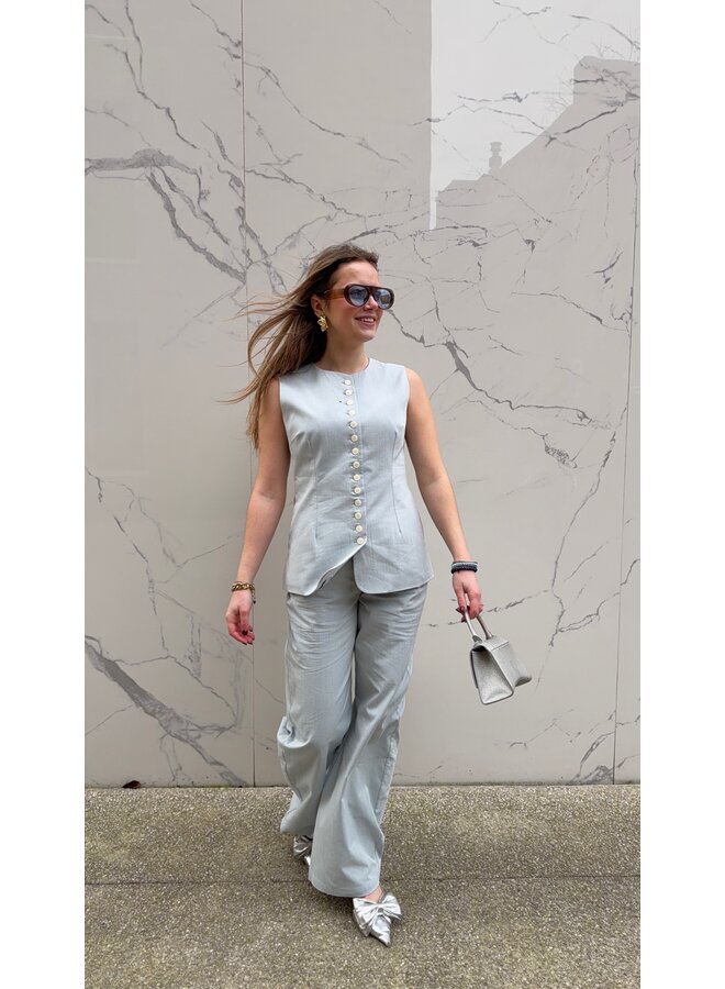 MATHILDE BARREL TROUSERS BABY BLUE