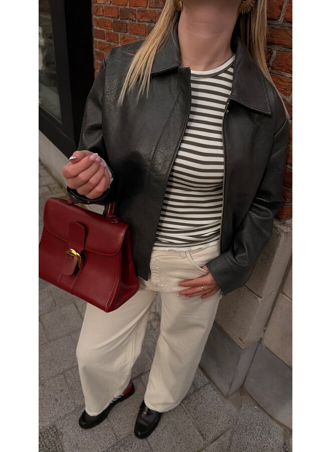 LR IKA TOP STRIPES BROWN