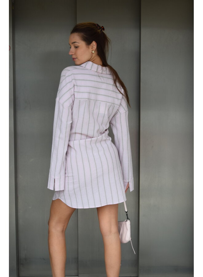 ROMA DRESS PINK STRIPE