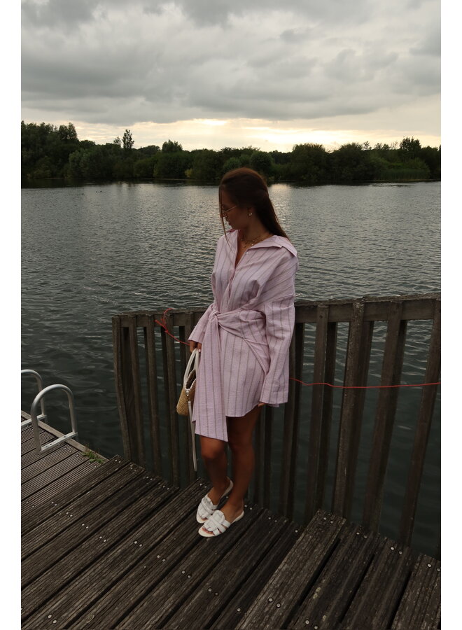 ROMA DRESS PINK STRIPE