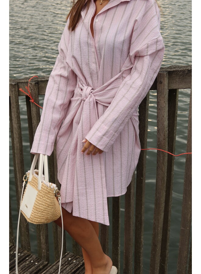 ROMA DRESS PINK STRIPE