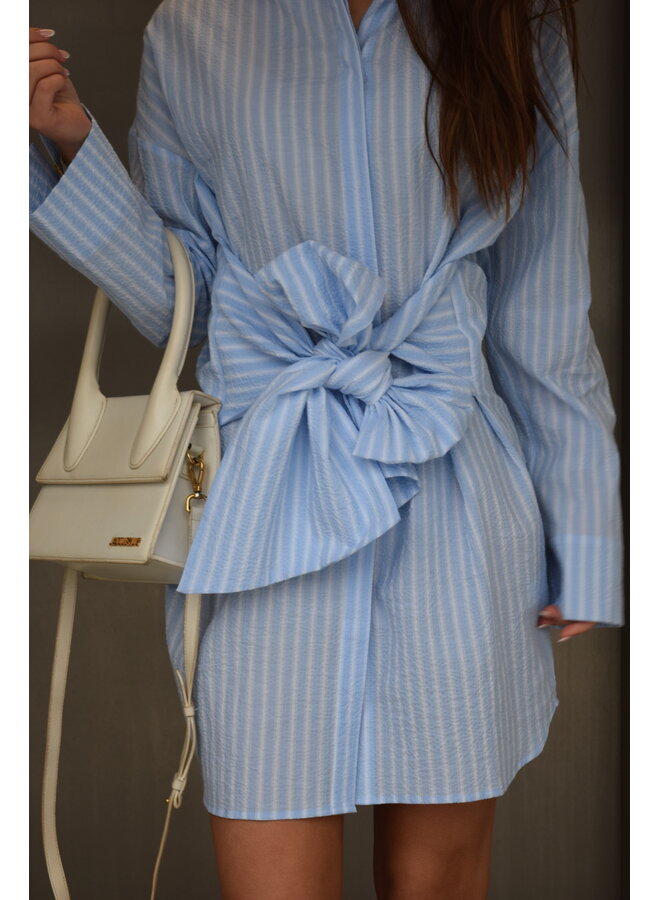 ROMA DRESS BLUE STRIPE