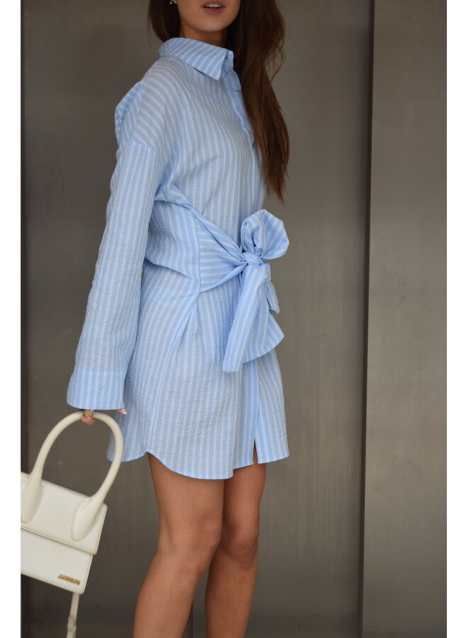 ROMA DRESS BLUE STRIPE