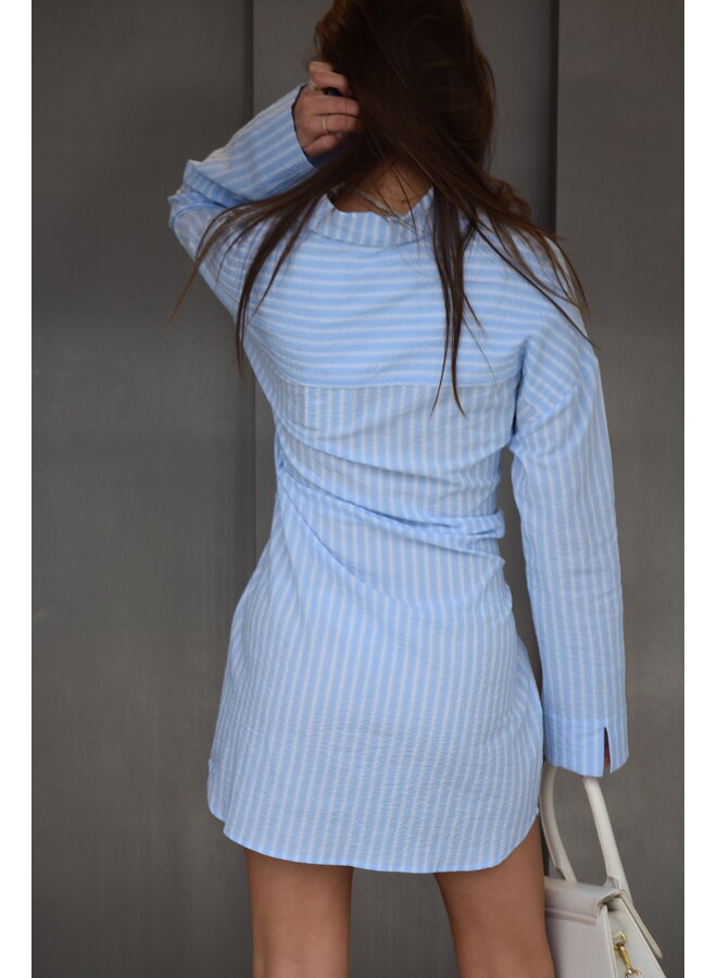 ROMA DRESS BLUE STRIPE