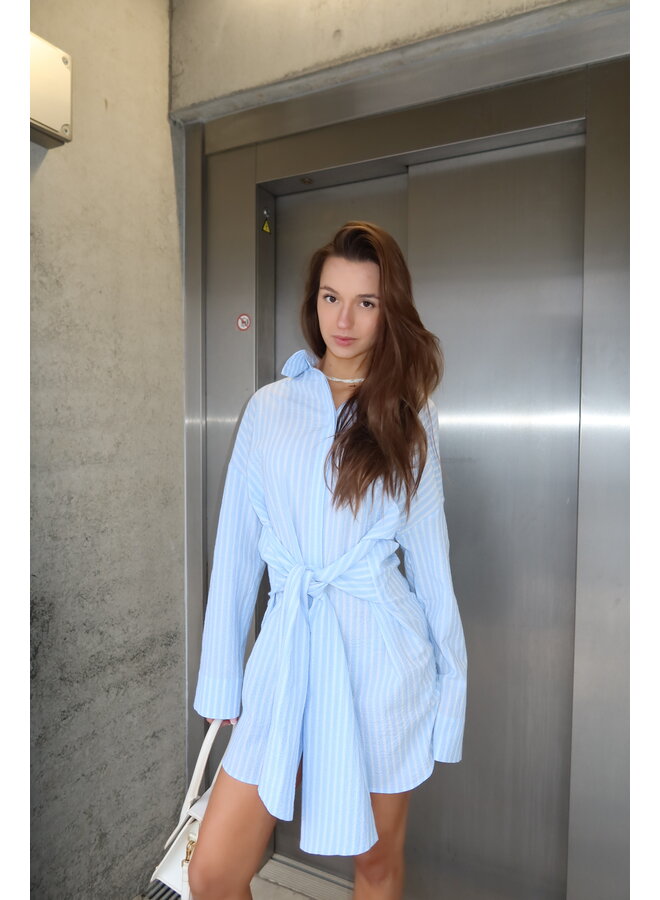 ROMA DRESS BLUE STRIPE