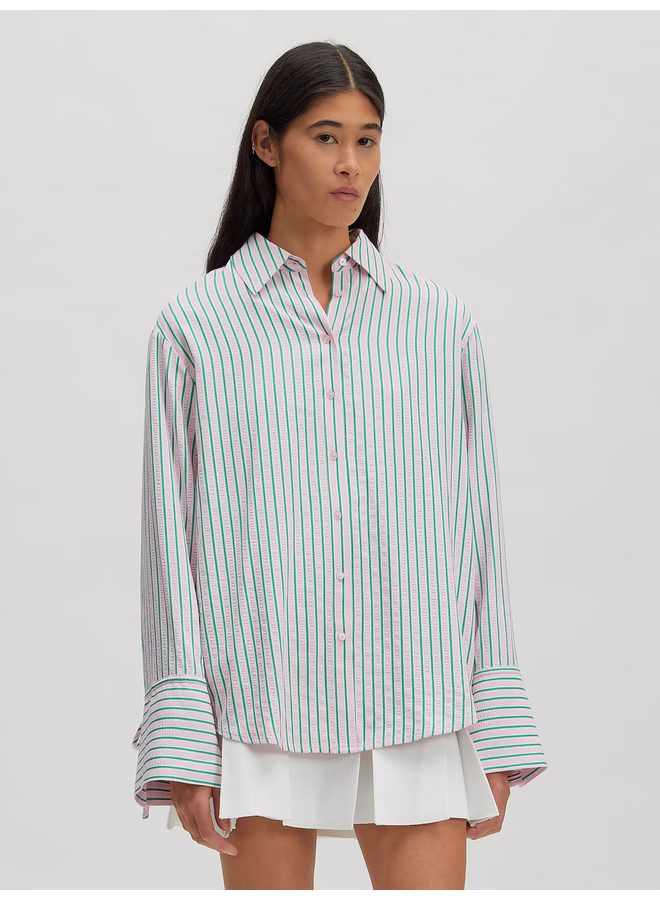 JURI SHIRT PINK/GREEN STRIPE
