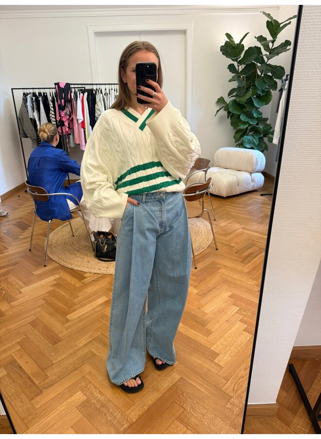 CHARLINE JUMPER GREEN STRIPES