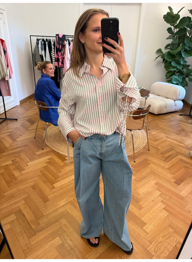 JURI SHIRT PINK/GREEN STRIPE