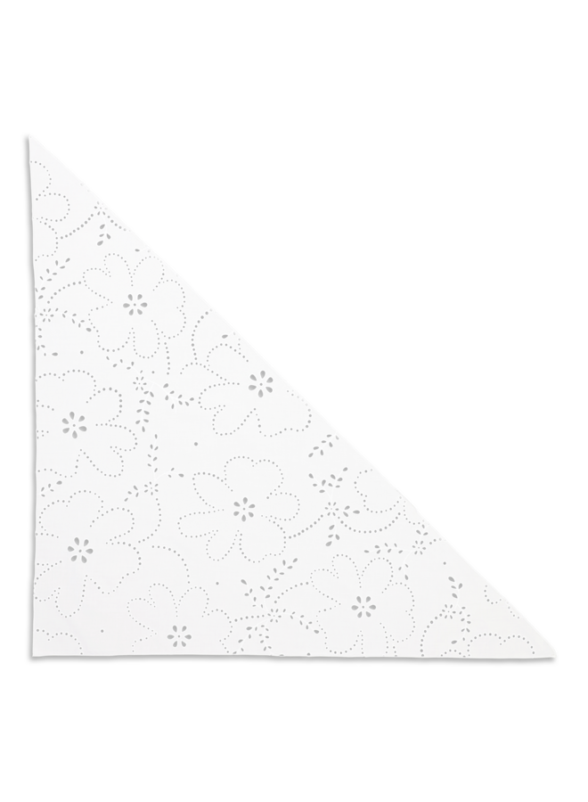 FLORAL BRODERIE BANDANA SCARF SOFT WHITE