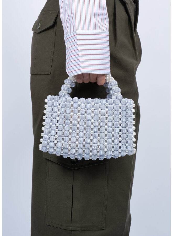 HANDMADE PEARL BAG BLUE