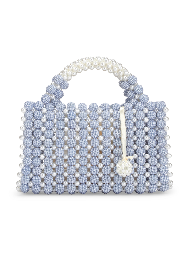 HANDMADE PEARL BAG BLUE