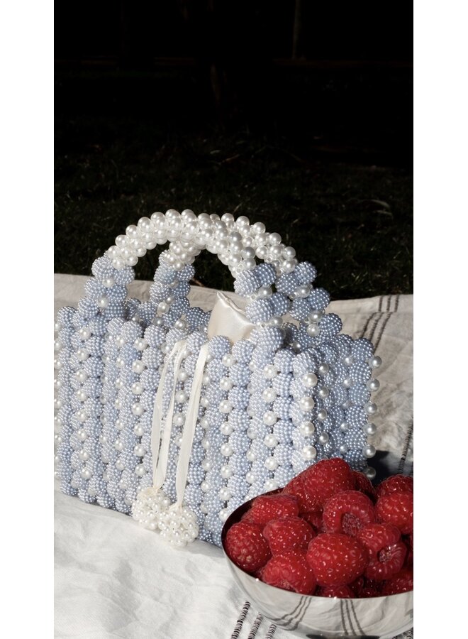 HANDMADE PEARL BAG BLUE