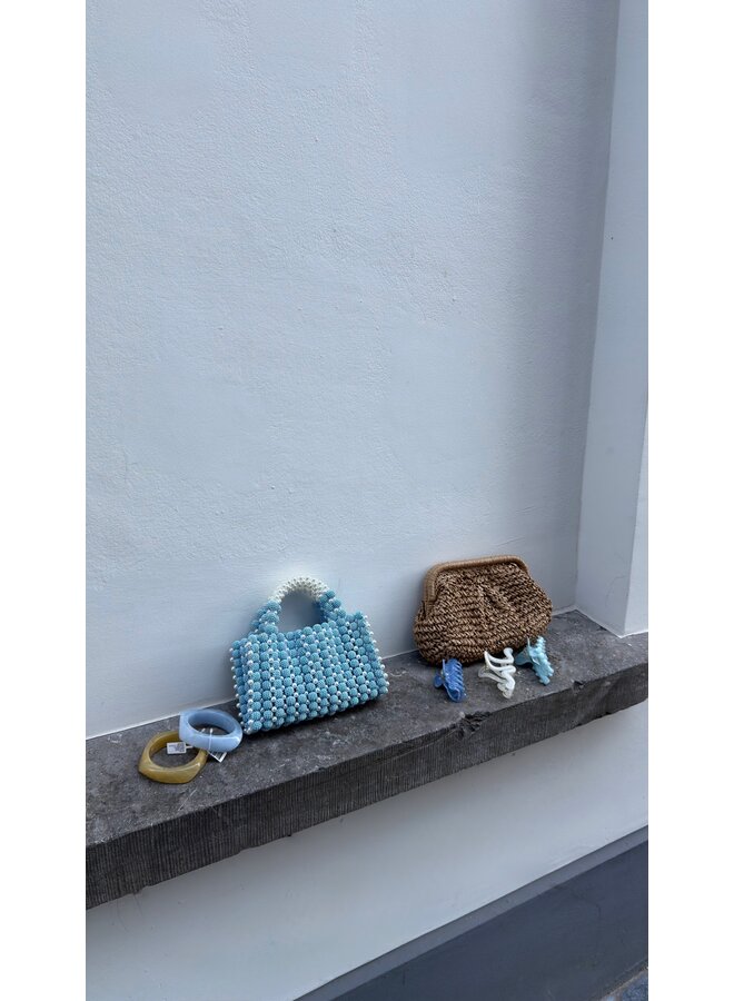 HANDMADE PEARL BAG BLUE