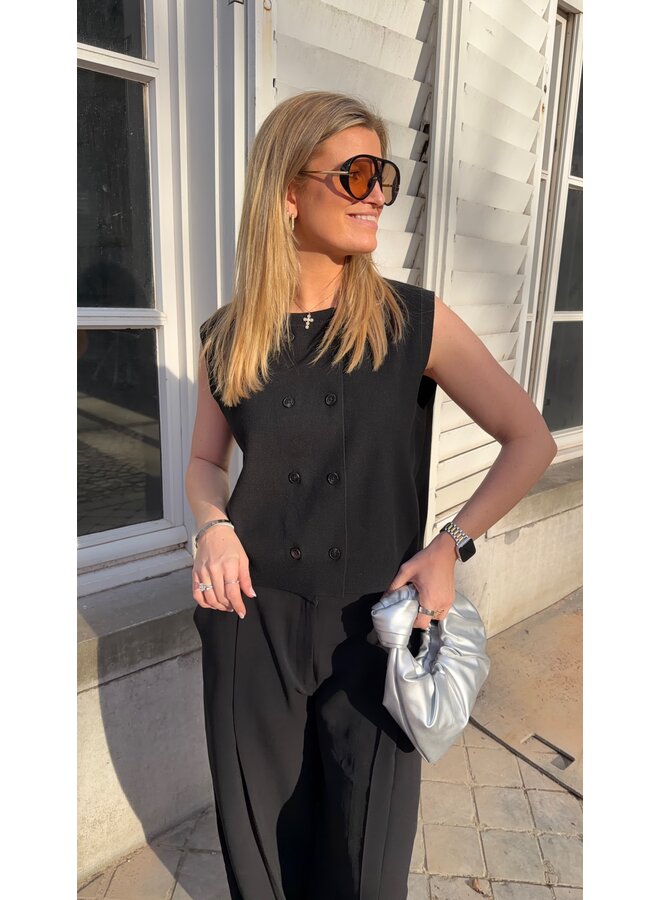 VAYA KNIT VEST BLACK