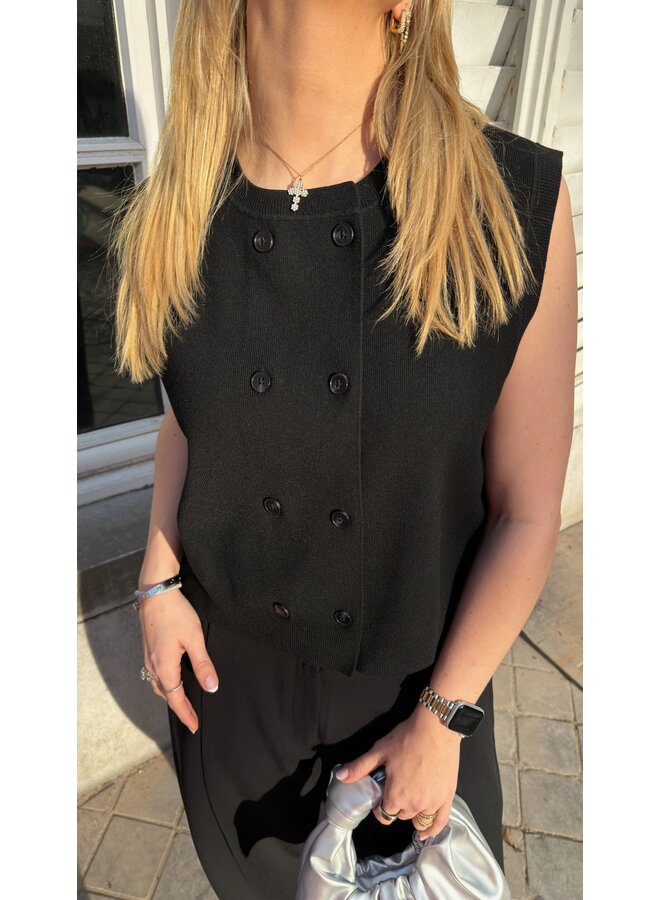 VAYA KNIT VEST BLACK