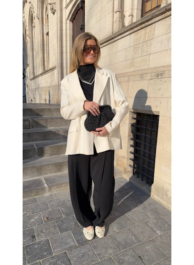 CONTRAST SCARF BLACK/WHITE