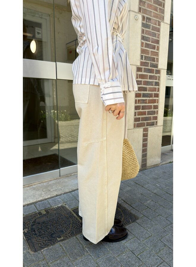 JEAN CLAUDE BARREL JEANS BEIGE