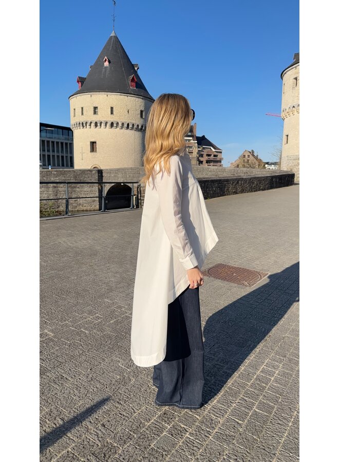 YASFLOWLY LONG SHIRT STAR WHITE