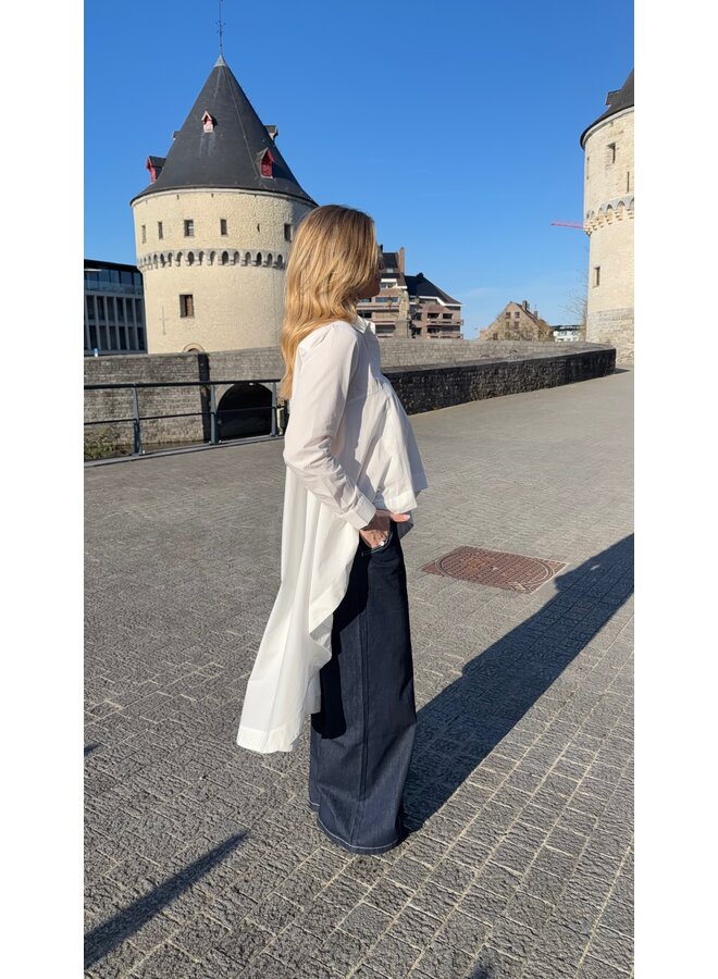 YASFLOWLY LONG SHIRT STAR WHITE