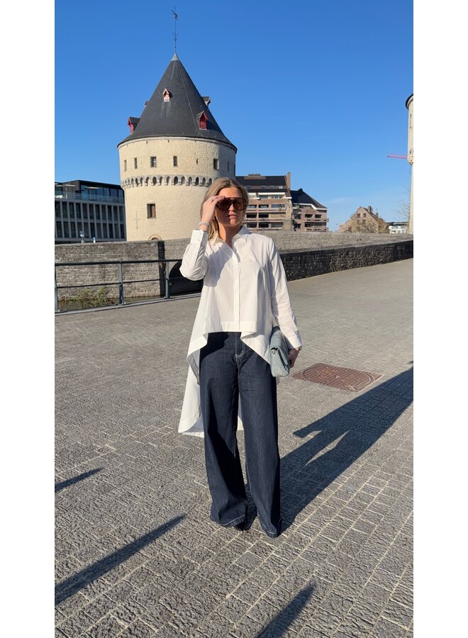 YASFLOWLY LONG SHIRT STAR WHITE