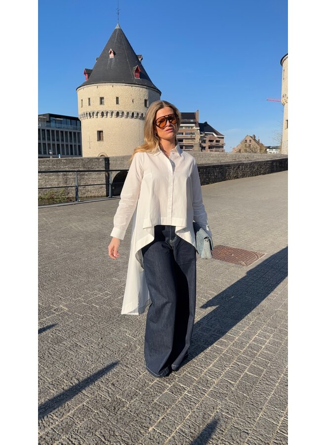 YASFLOWLY LONG SHIRT STAR WHITE