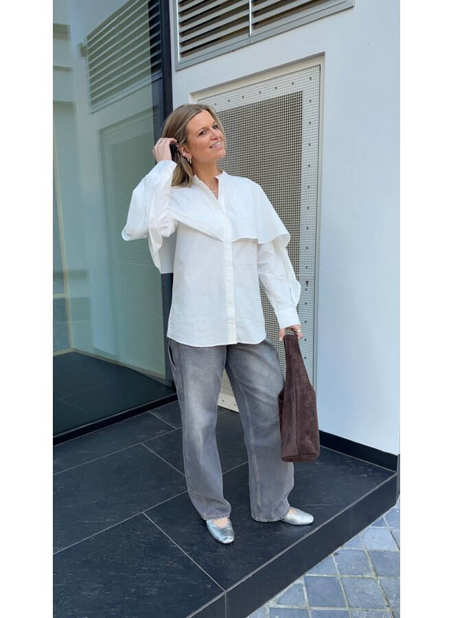 YASLAU CAPE SHIRT STAR WHITE