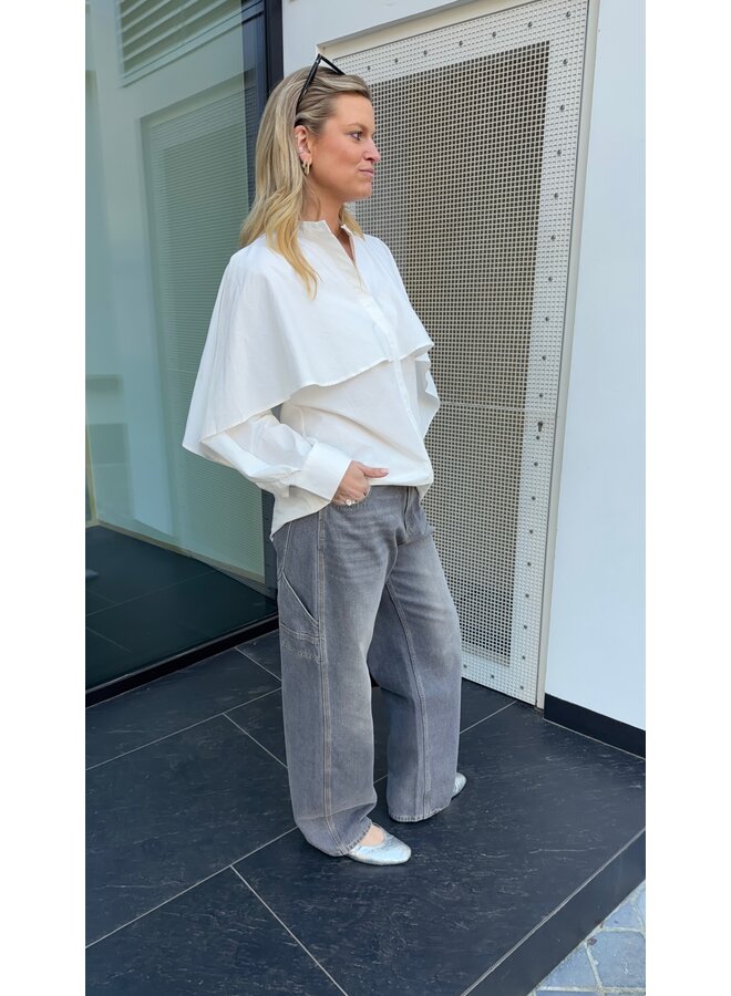 YASLAU CAPE SHIRT STAR WHITE