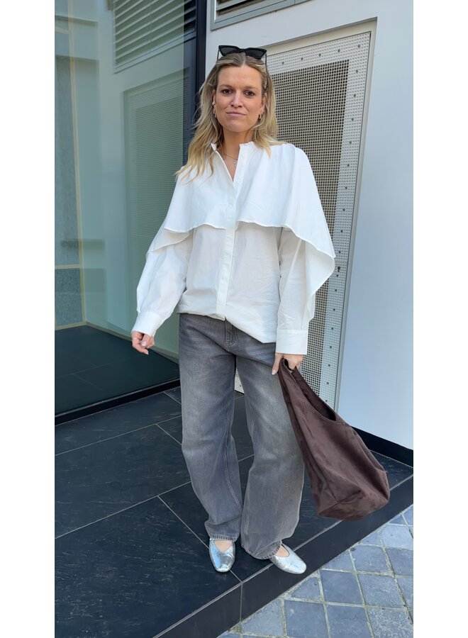 YASLAU CAPE SHIRT STAR WHITE