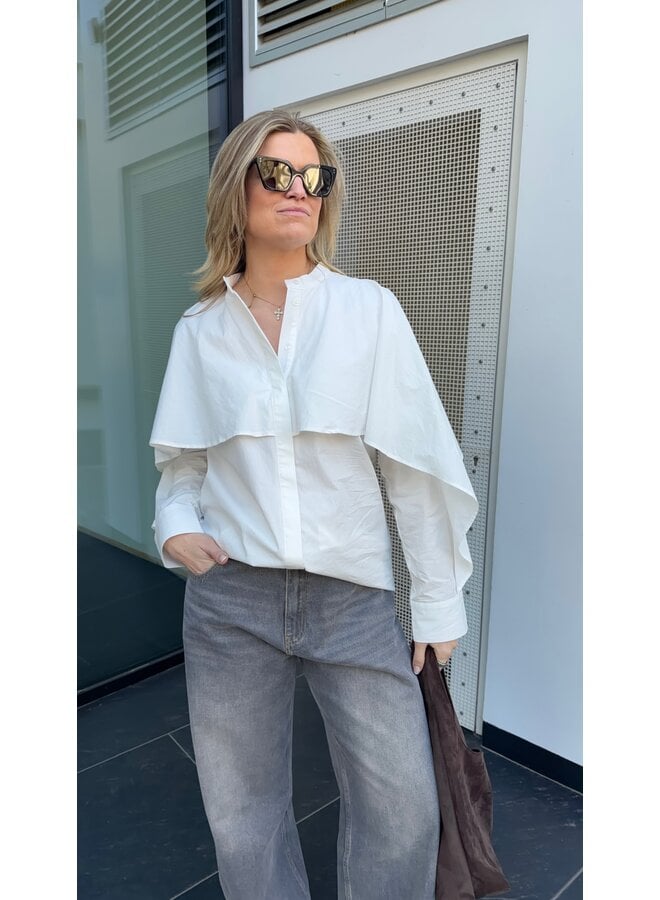 YASLAU CAPE SHIRT STAR WHITE