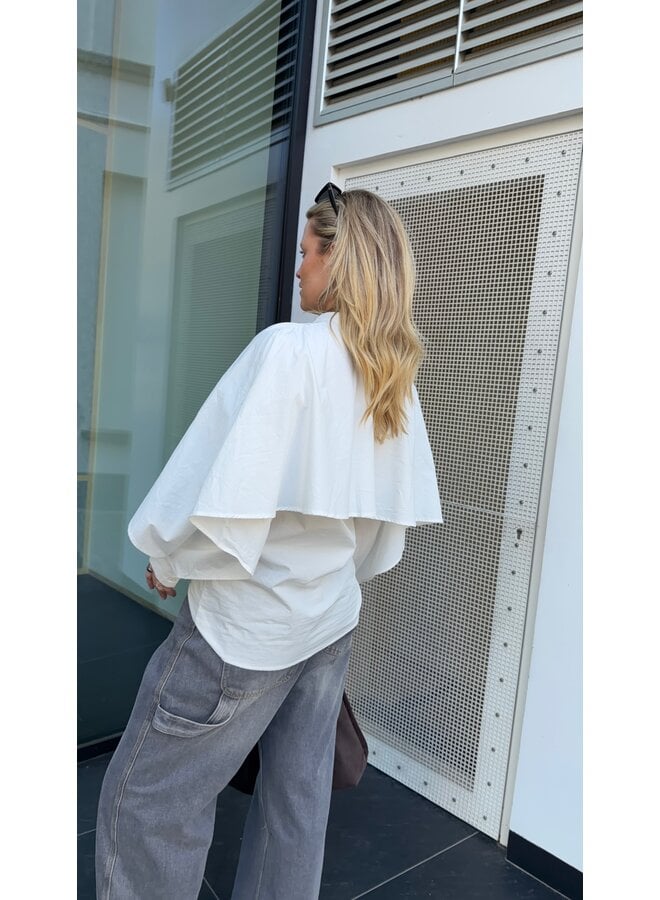 YASLAU CAPE SHIRT STAR WHITE