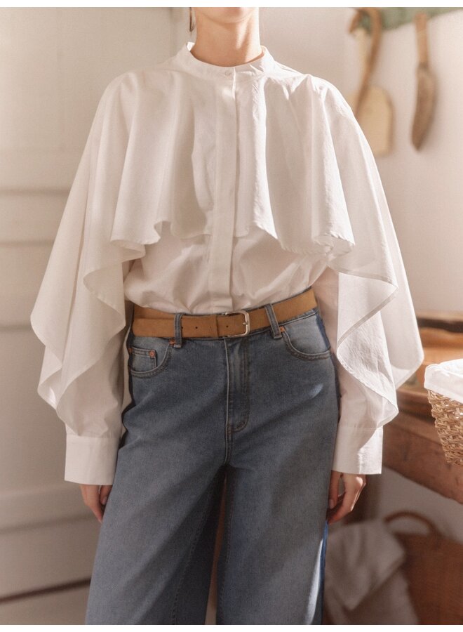 YASLAU CAPE SHIRT STAR WHITE