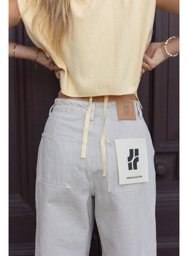 JEAN CLAUDE BARREL JEANS BEIGE