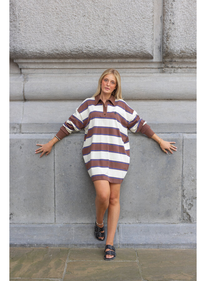 ROBIN STRIPED DRESS CHOCOLAT