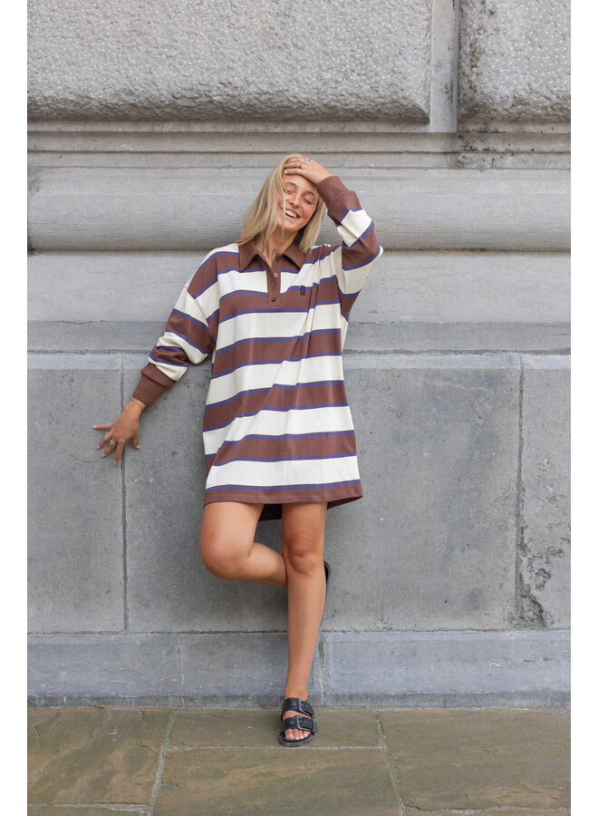 ROBIN STRIPED DRESS CHOCOLAT