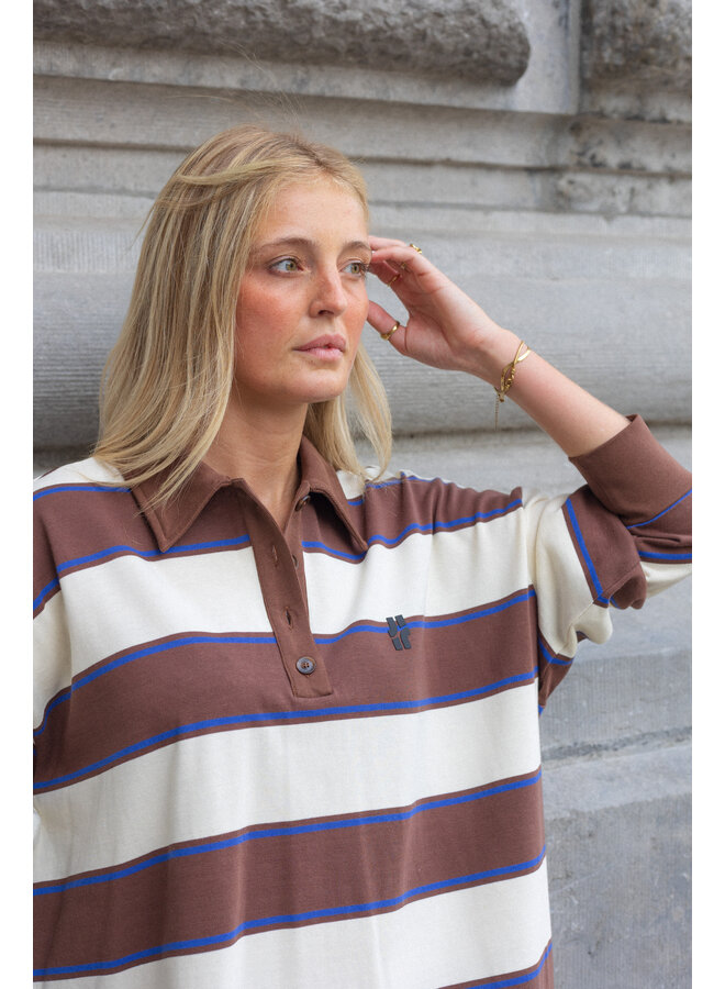 ROBIN STRIPED DRESS CHOCOLAT