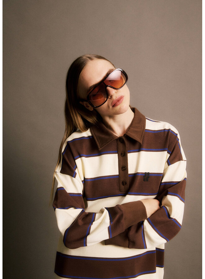 ROBIN STRIPED DRESS CHOCOLAT