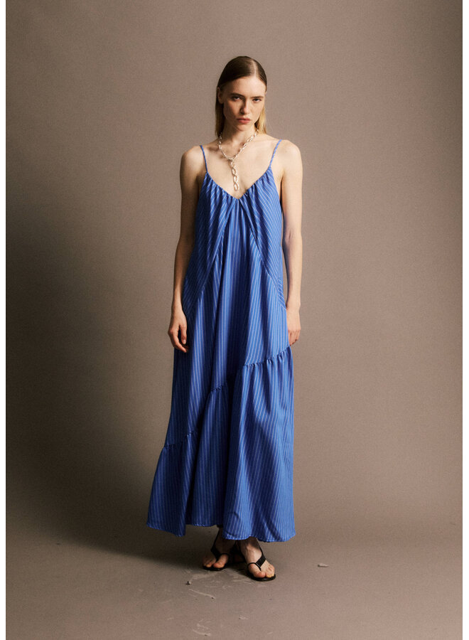 VADIM STRIPED DRESS BLUE