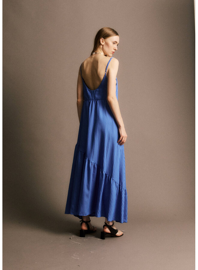 VADIM STRIPED DRESS BLUE