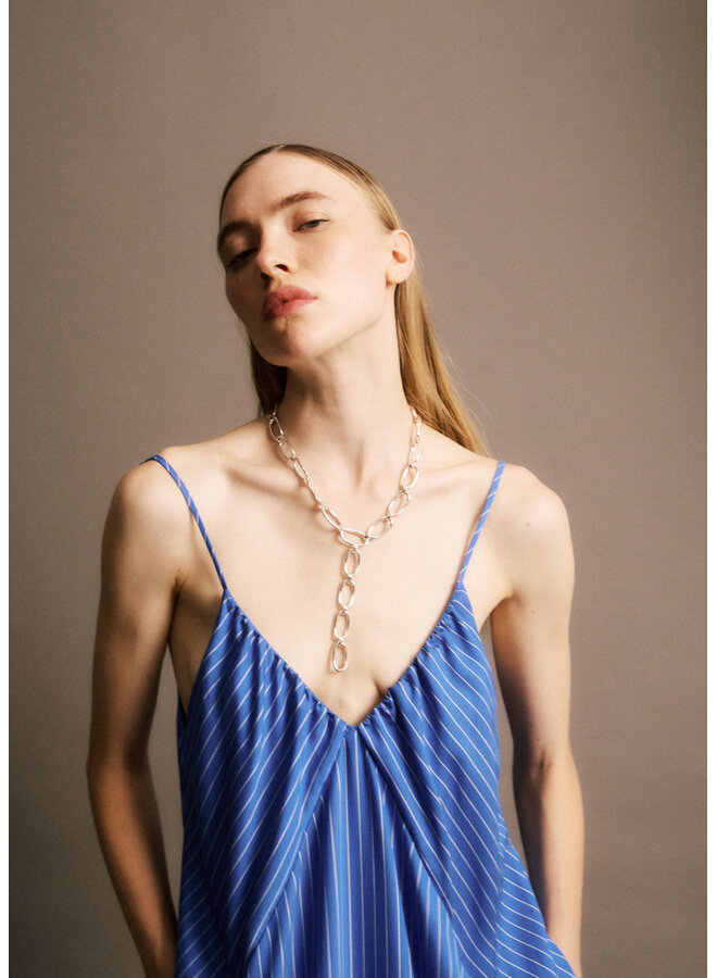 VADIM STRIPED DRESS BLUE