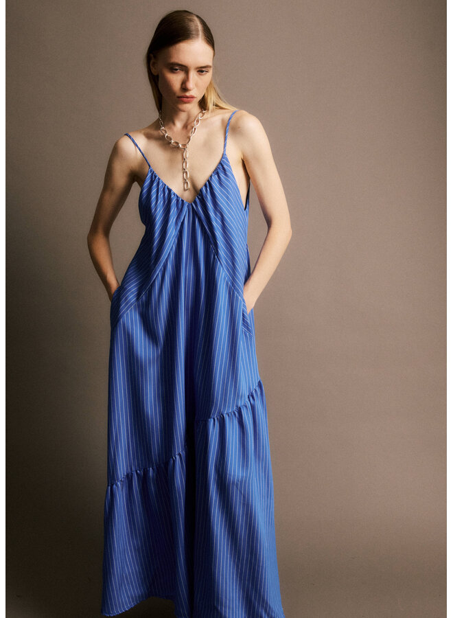 VADIM STRIPED DRESS BLUE