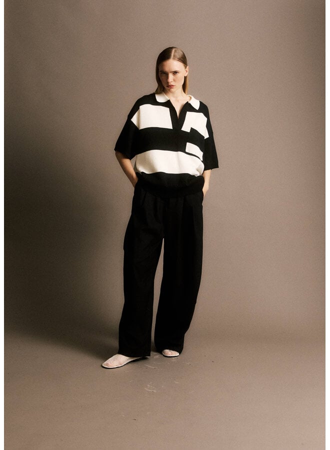 PATRICK STRIPED POLO BLACK