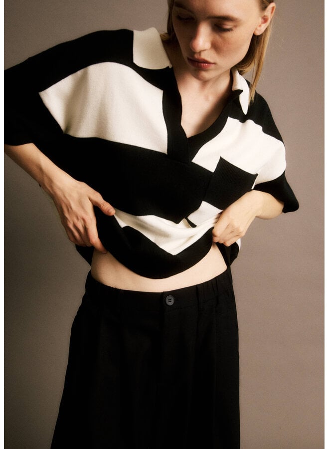 PATRICK STRIPED POLO BLACK